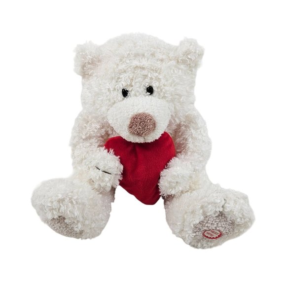 Hallmark Heartly Talking Teddy Polar Bear Plush Stuffed Animal White Sitting - Picture 1 of 8